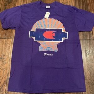 Vintage Sunshine Apparel Mens Graphic T-Shirt Purple Florida Single Stitch L New